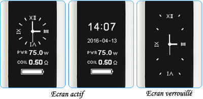 ecran horloge evic vtwo mini